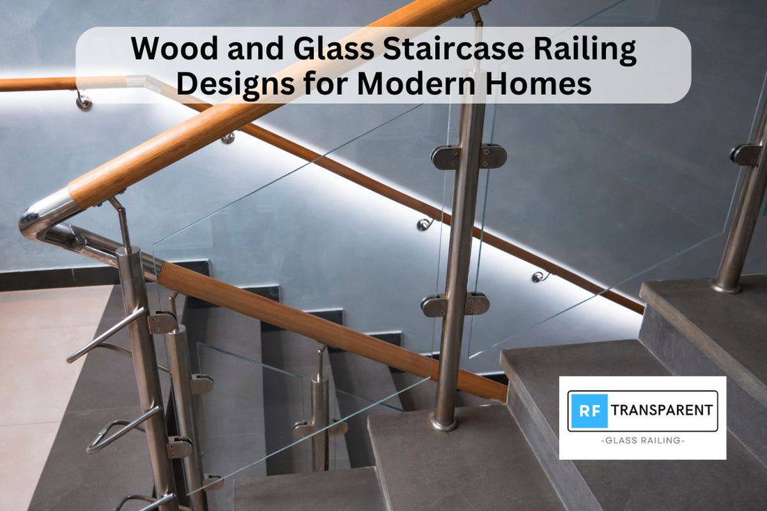 Wood and Glass Staircase Railing Designs for Modern Homes