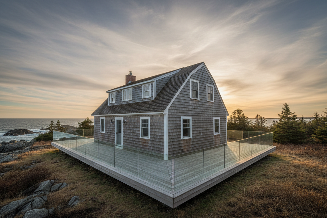 Saltbox and Cape Cod Glass Railing Design in Atlantic Canada
