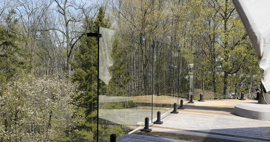 transparent glass railings