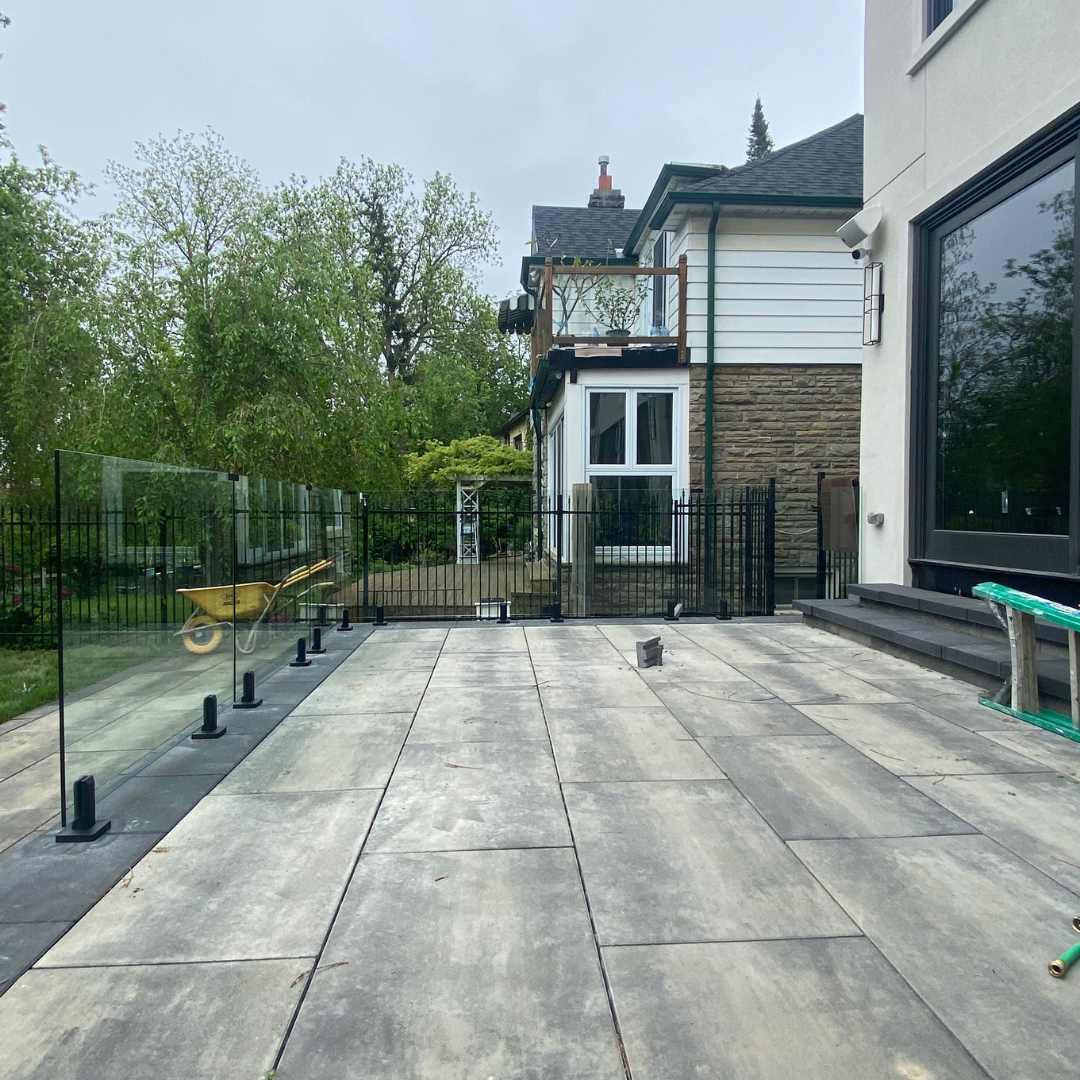 durable glass railing installation for residential exterior space