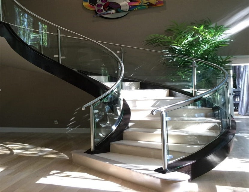 Curved Glass Steps Railings