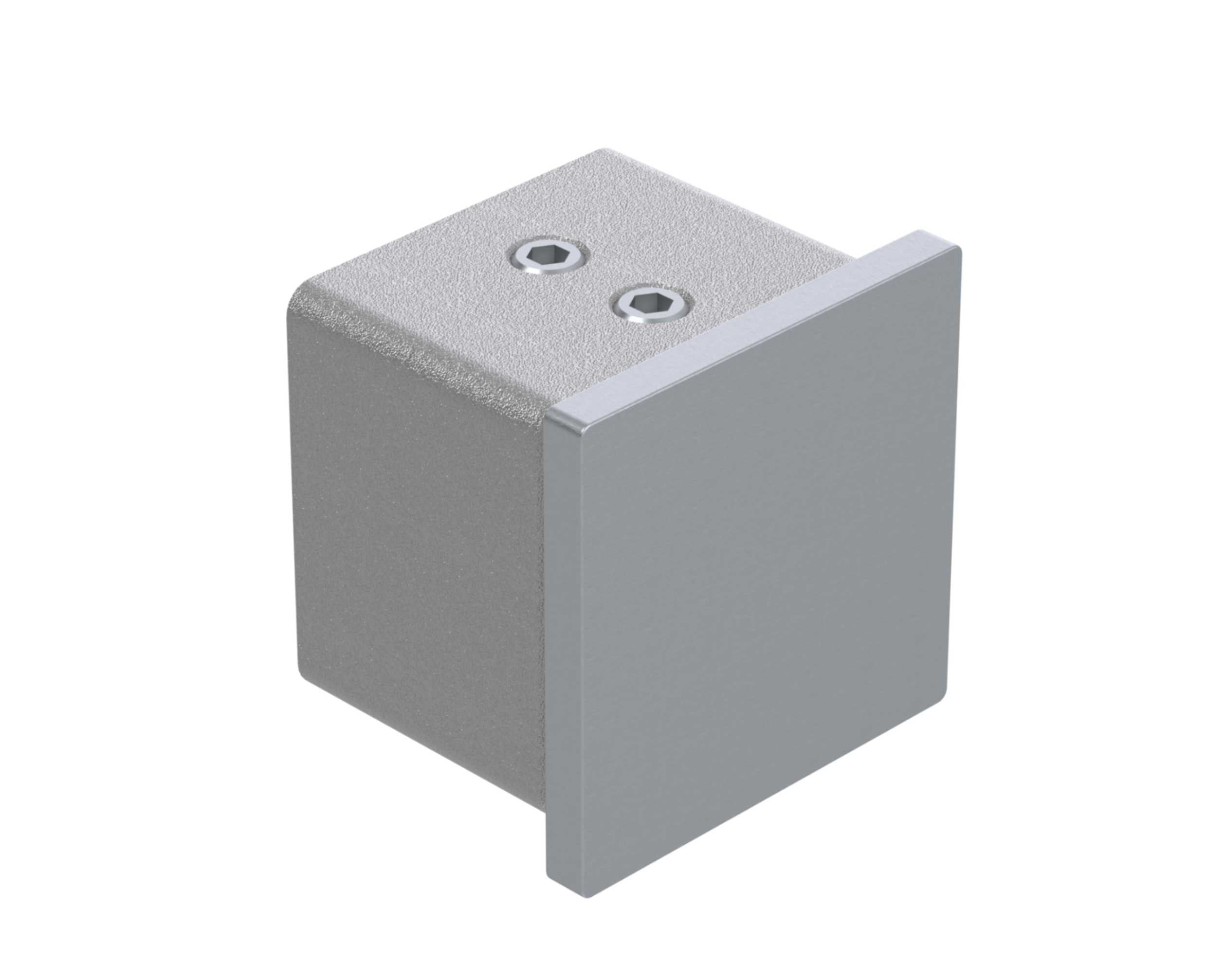 Glass Railing Square Handrail End Cap - RF Transparent