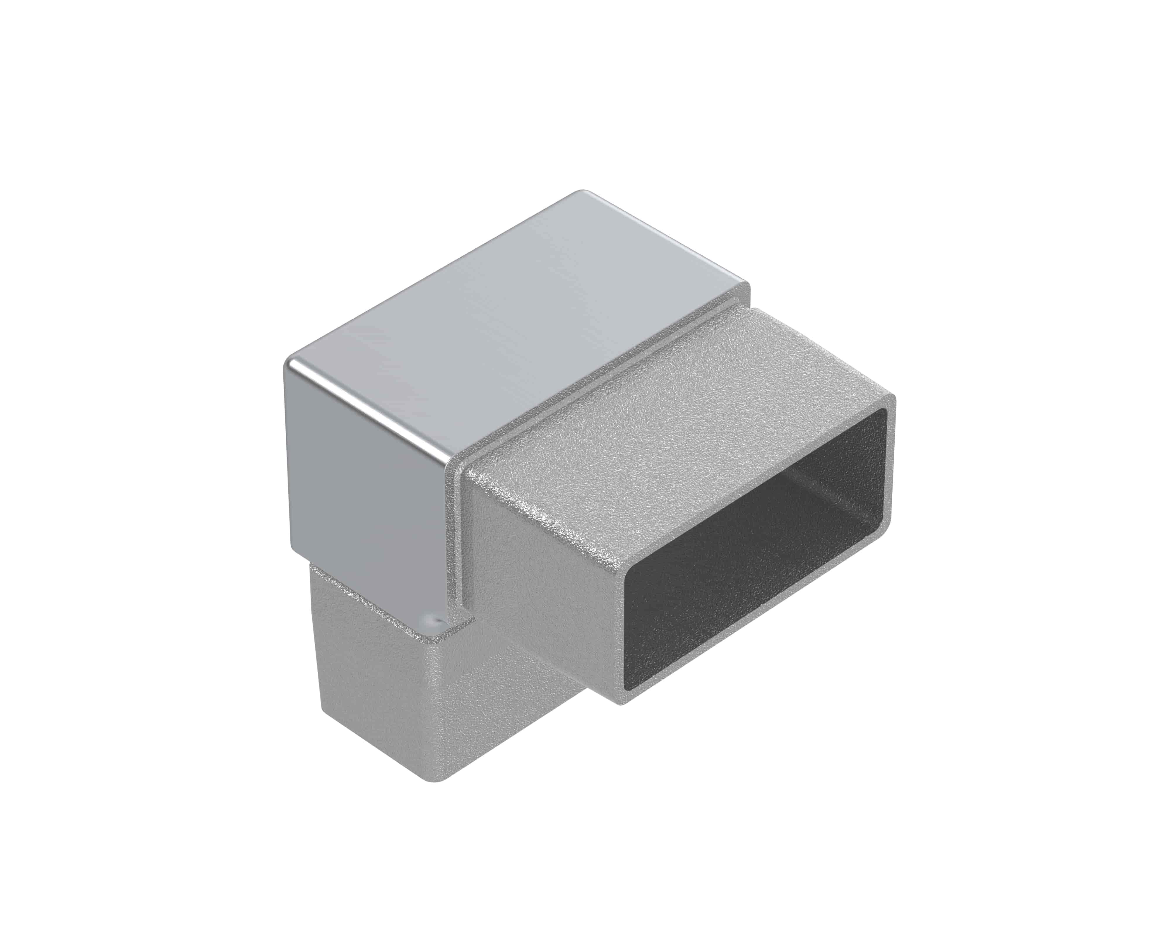 Rectangular Frame Connector Vertical 90° Connector for Rectangle Handrail - RF Transparent