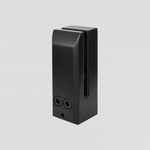 Heavy-duty matte black fascia mount spigot hardware for outdoor glass guardrails and pool fencing