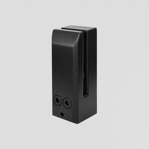 Heavy-duty matte black fascia mount spigot hardware for outdoor glass guardrails and pool fencing